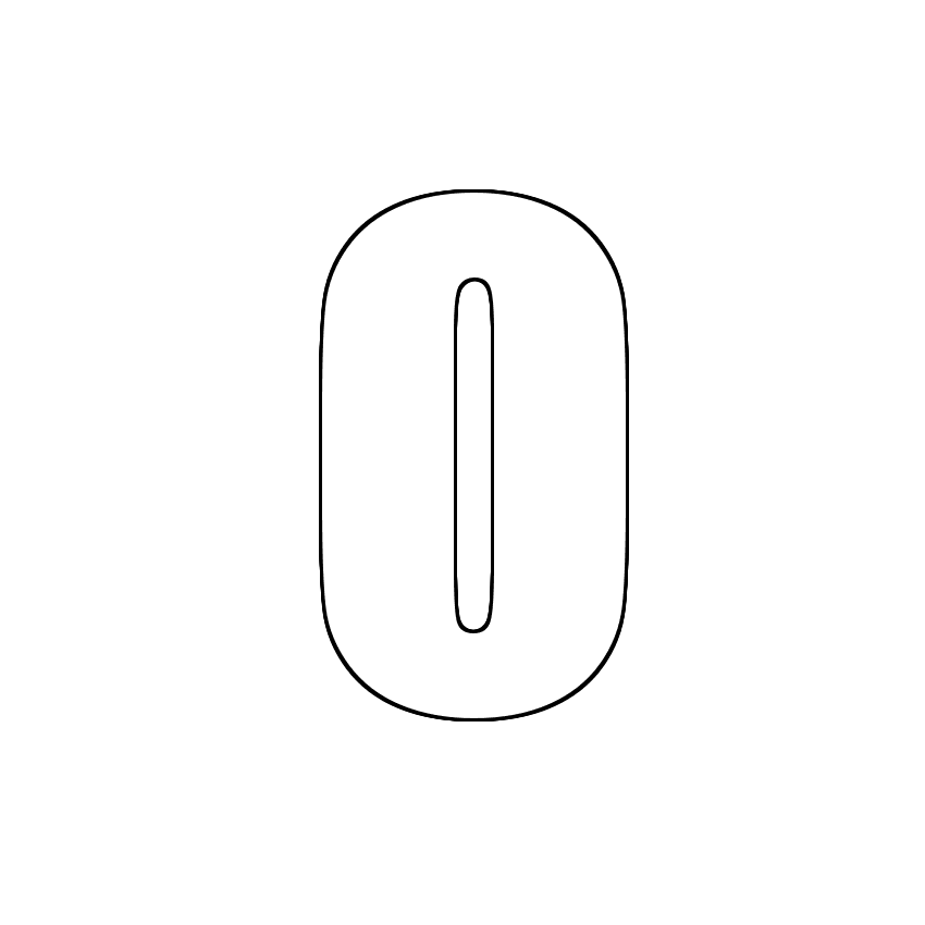 Трафарет, шаблон, контур буквы O. Заглавная буква.