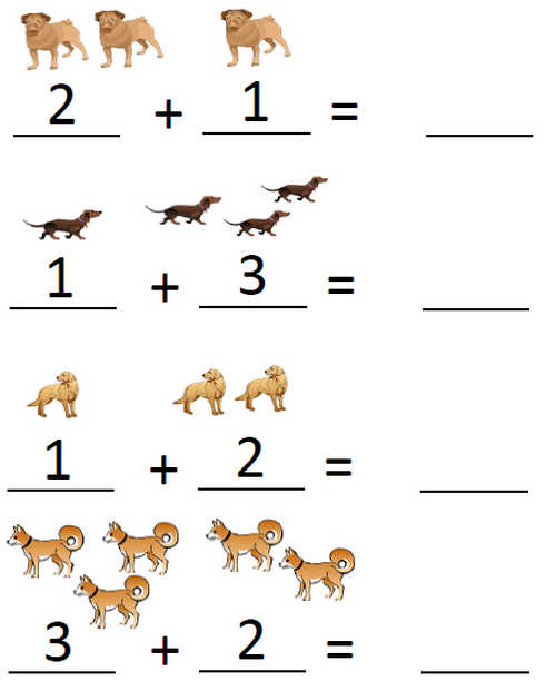 Задания по математике на сложение. Сосчитай предметы и скажи сколько их в сумме.