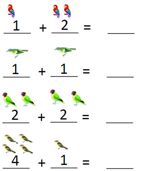 Задания по математике на сложение. Сосчитай предметы и скажи сколько их в сумме.