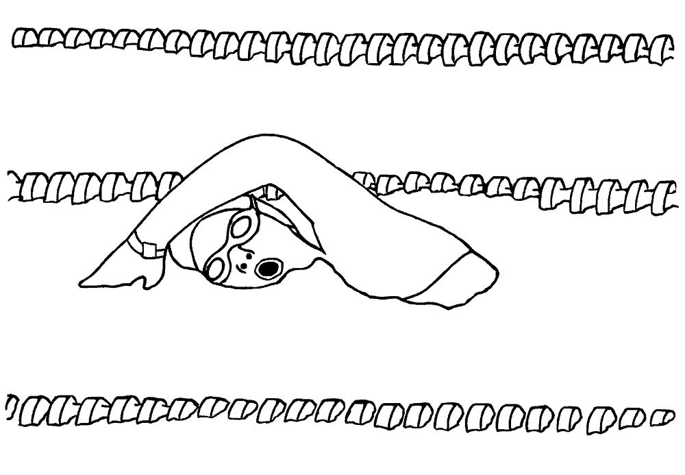 Раскраски Спортивное плавание