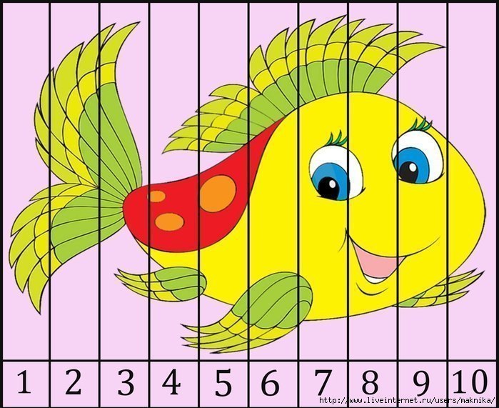 Разрежьте картинку на полоски и попросите ребенка собрать по порядку. Задания...