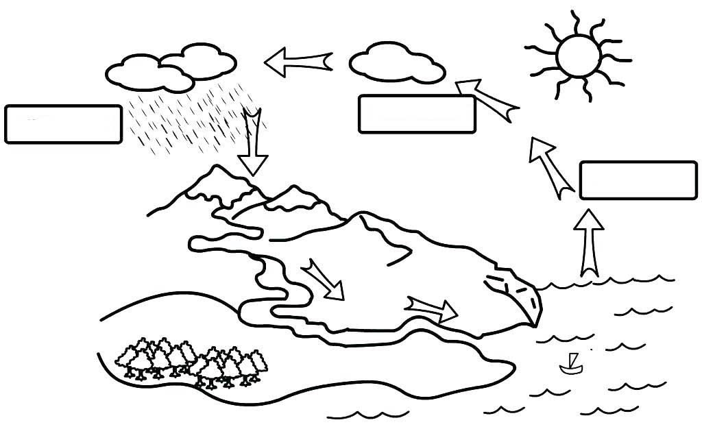 Раскраски со схемами круговорота воды в природе для занятий по раннему развит...
