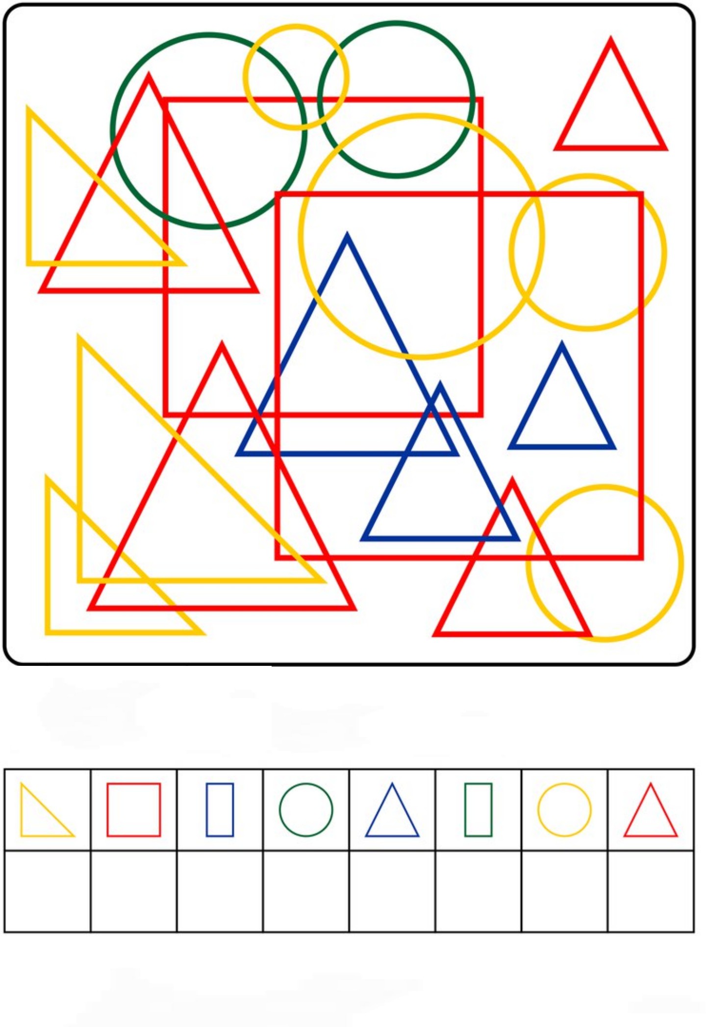 Посчитай сколько предметов каждого типа. Найди спрятанные предметы и посчитай