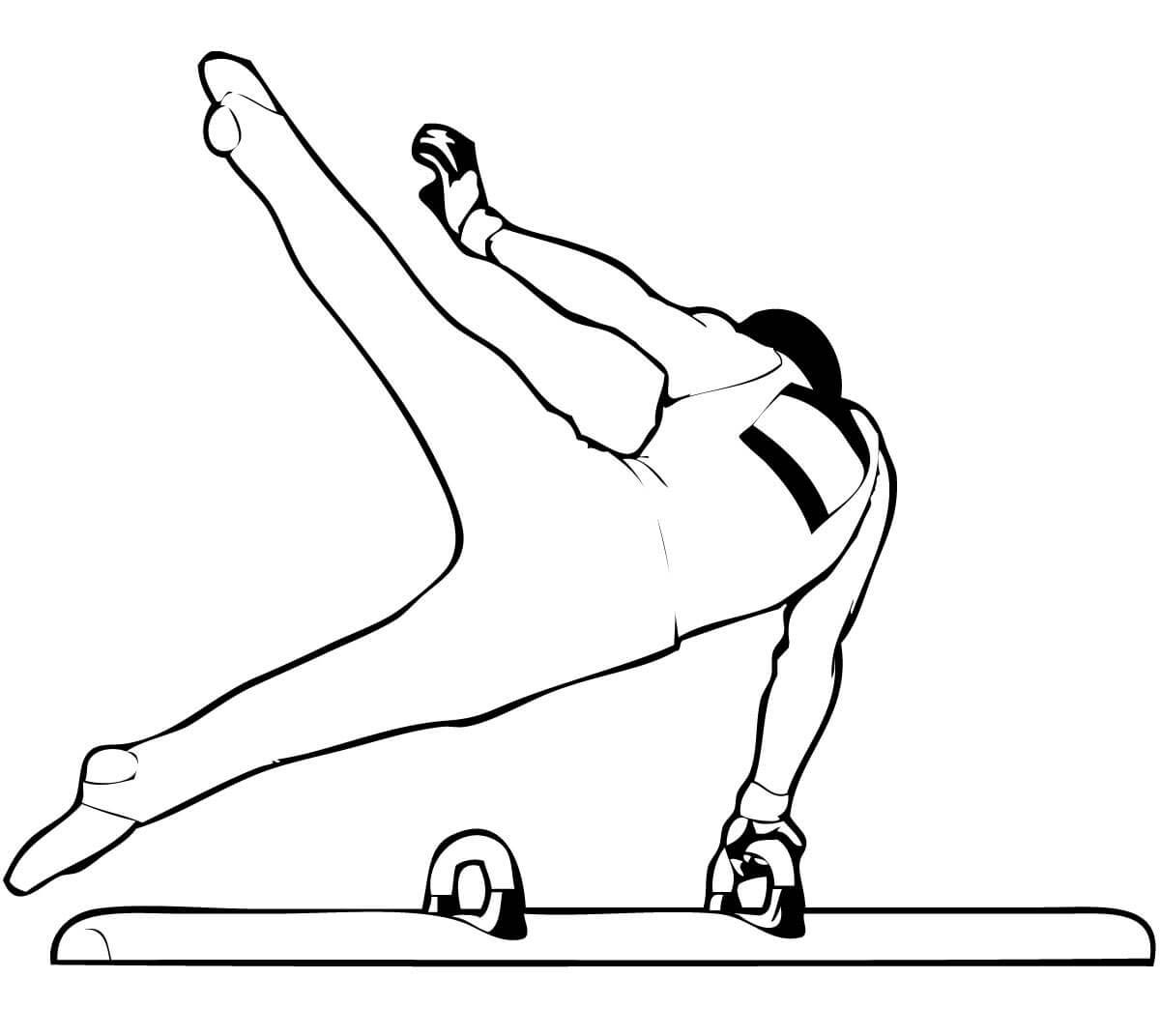 Раскраски с гимнастами. Виды спорта. Гимнастика