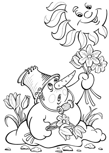 Раскраски на тему время года весна