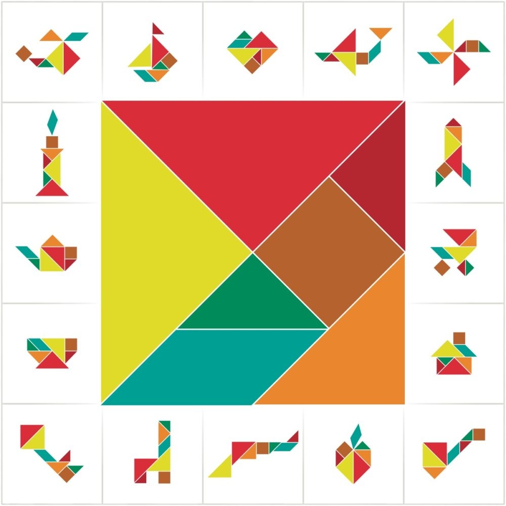 Китайская головоломка танграм и задания для нее