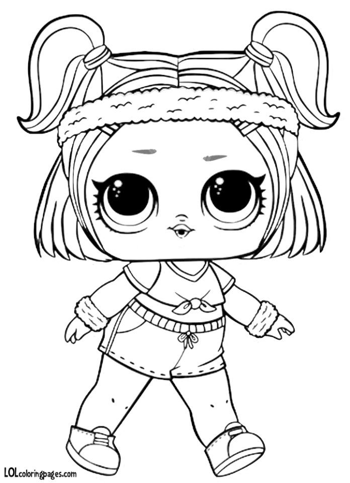 Раскраска лол для девочки с куклой Sprints, раскраски лол декодер.