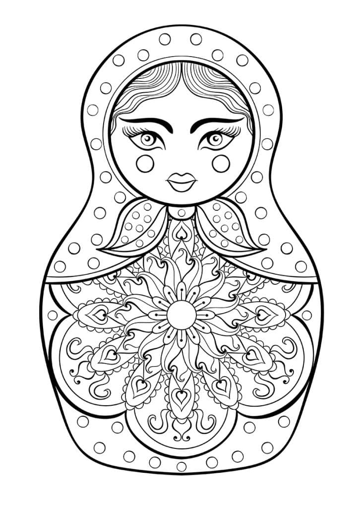 Русское народное творчество в раскрасках. Матрешки