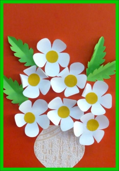 Аппликации из бумаги по весенней тематике с цветами