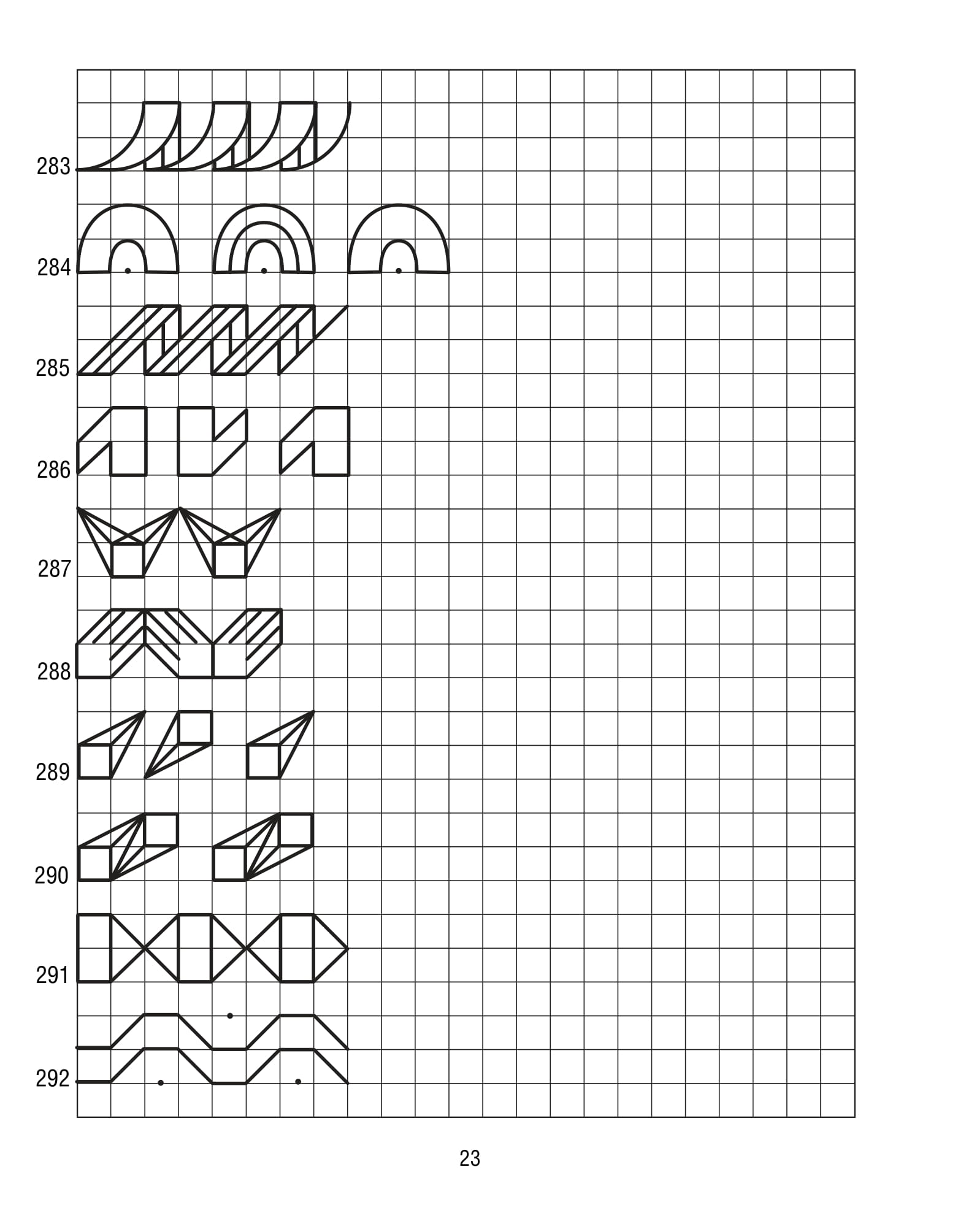 Продолжи узор по клеточкам. Нарисуй по образцу