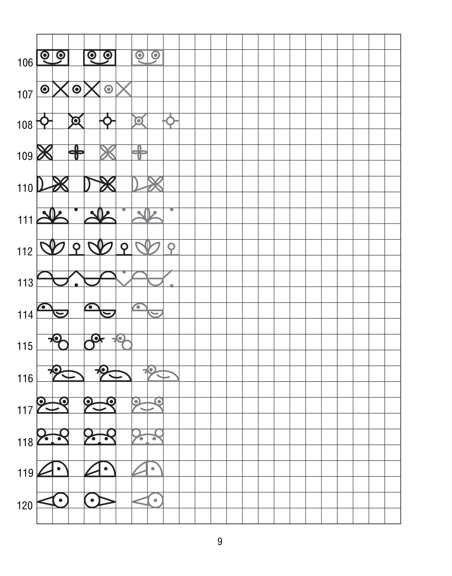 Продолжи узор по клеточкам. Нарисуй по образцу