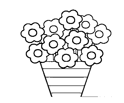 Цветы в горшке для раскрашивания