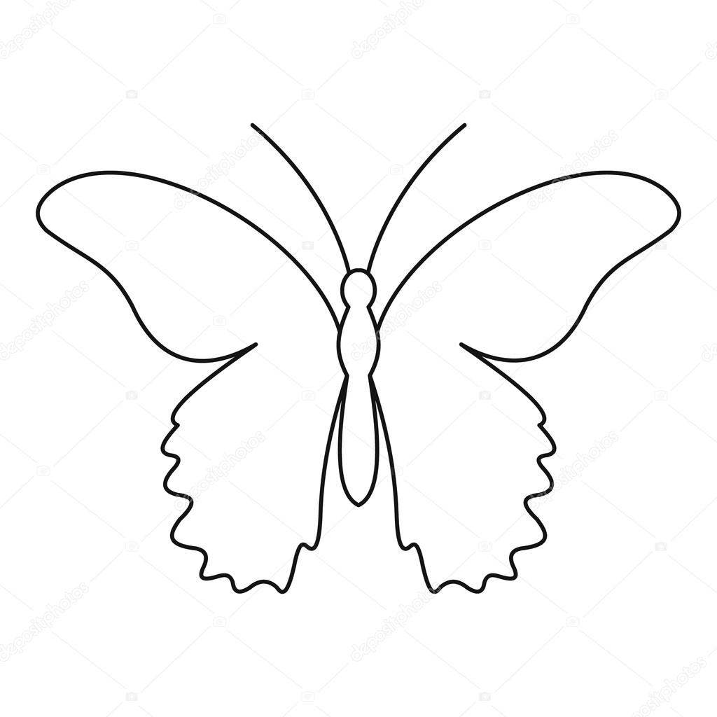 Контуры, трафареты, шаблоны бабочек для вырезания аппликаций  и поделок