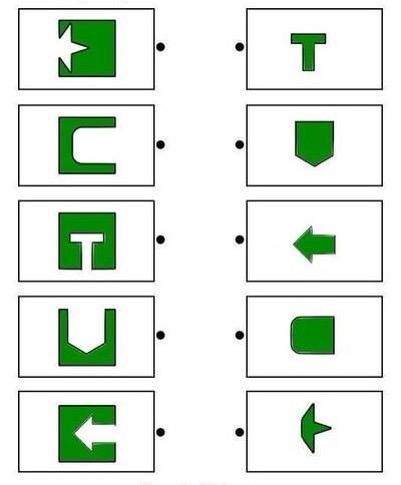 Собери фигуру из двух половинок. Задания на логику.