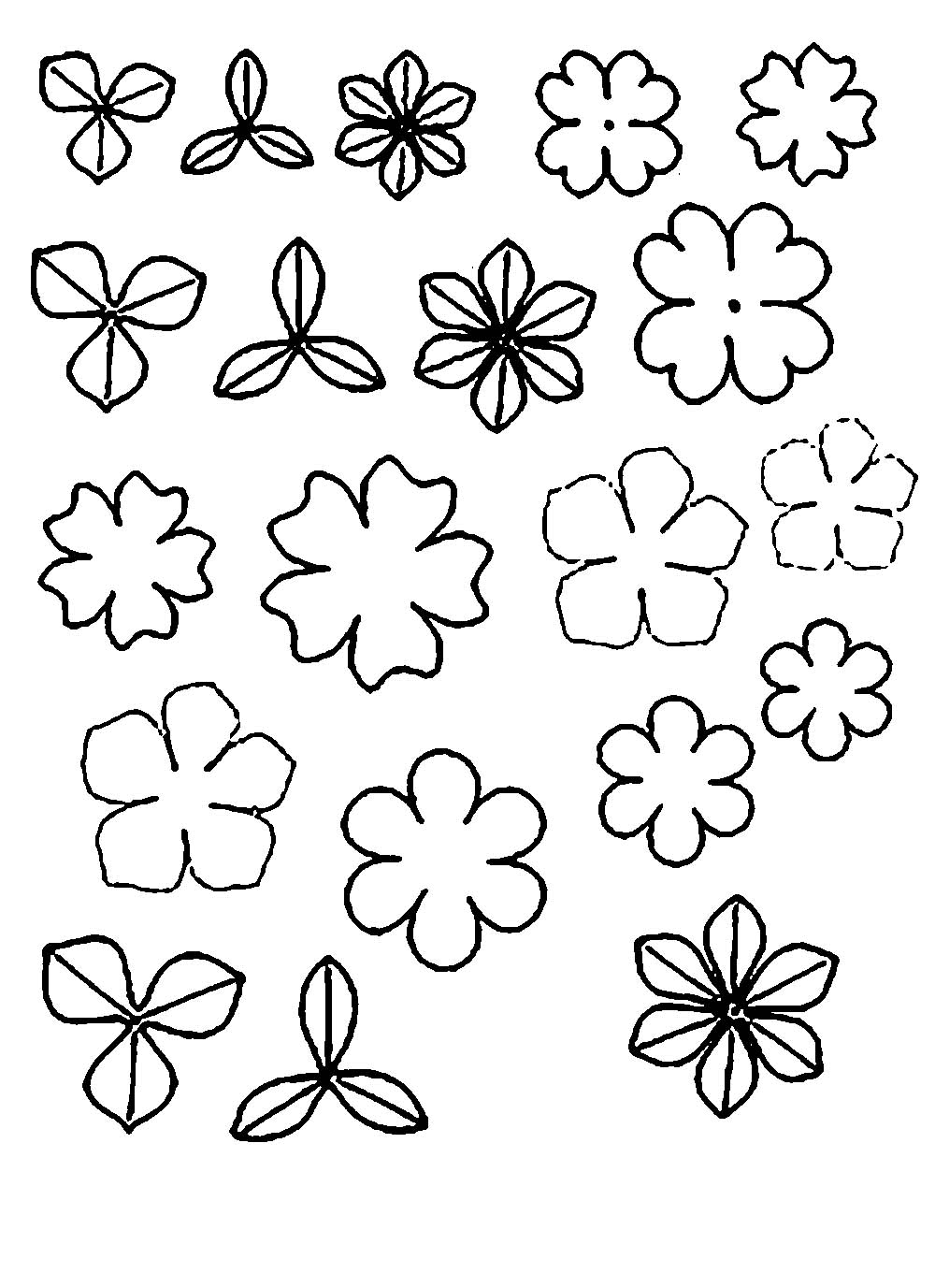 Контуры цветов для вырезания скрапбукинга поделок и аппликаций скачать беспла...