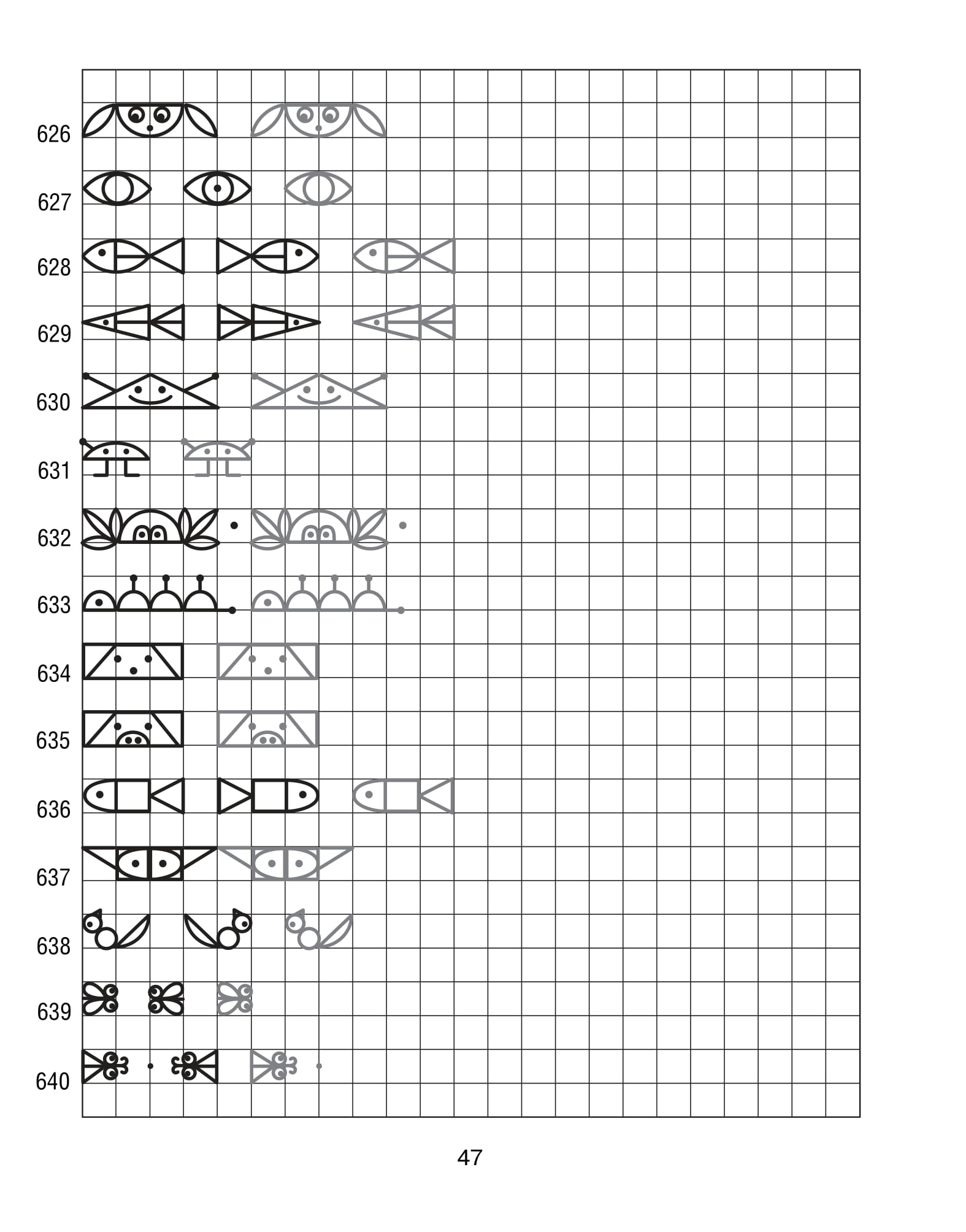 Продолжи узор по клеточкам. Нарисуй по образцу