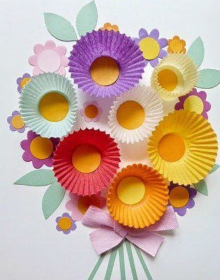 Аппликации из бумаги по весенней тематике с цветами