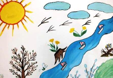 дети рисуют про весну