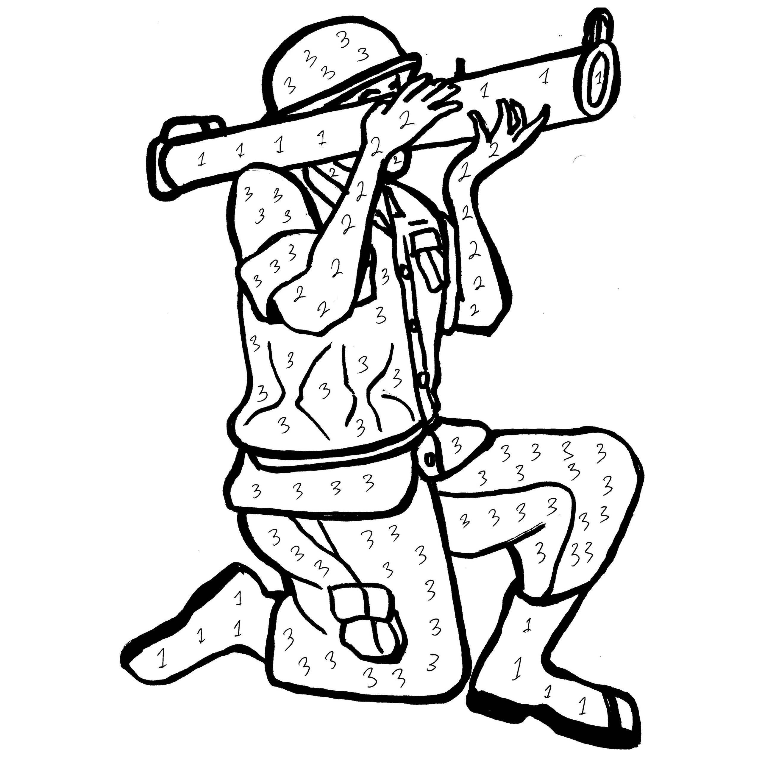 Раскраски с противотанковыми гранатометами разных стран и из мультфлильмов