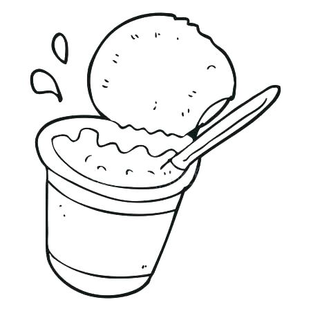 Раскраска йогурт. полезная еда кисломолочная продукция. детское притание