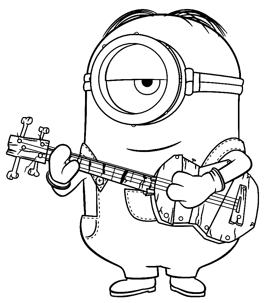 Раскраски из мультфильмов Гадкий я 1 2 3 с миньонами