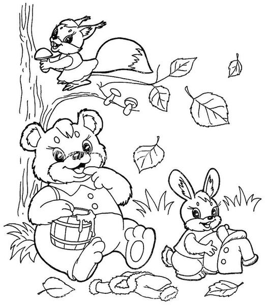 Осенние раскраски. Времена года