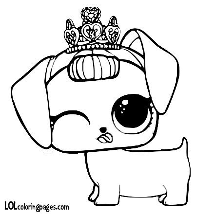 Раскраска Fancy Haute Dog, раскраски куклы Lol surprise, кукла питомец щенок