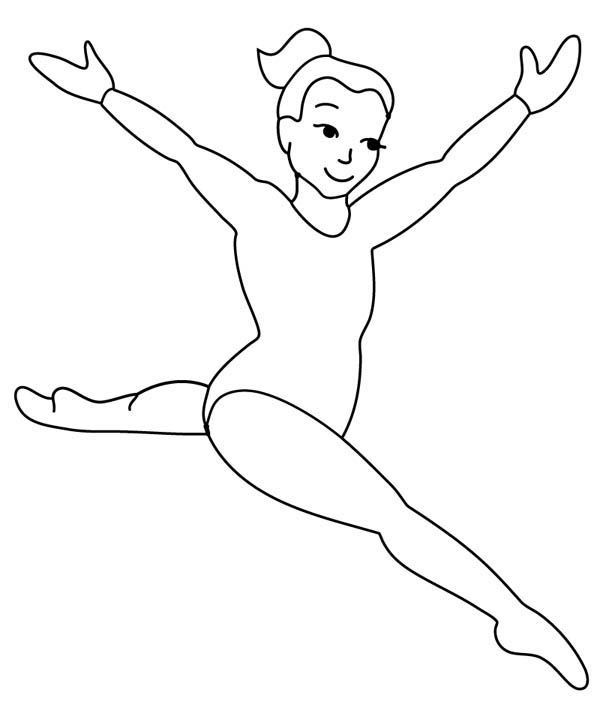 Раскраски с гимнастами. Виды спорта. Гимнастика