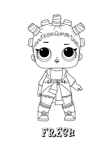 Раскраска лол Fresh, кукла фреш из первой серии. Раскраска лол распечатать бе...