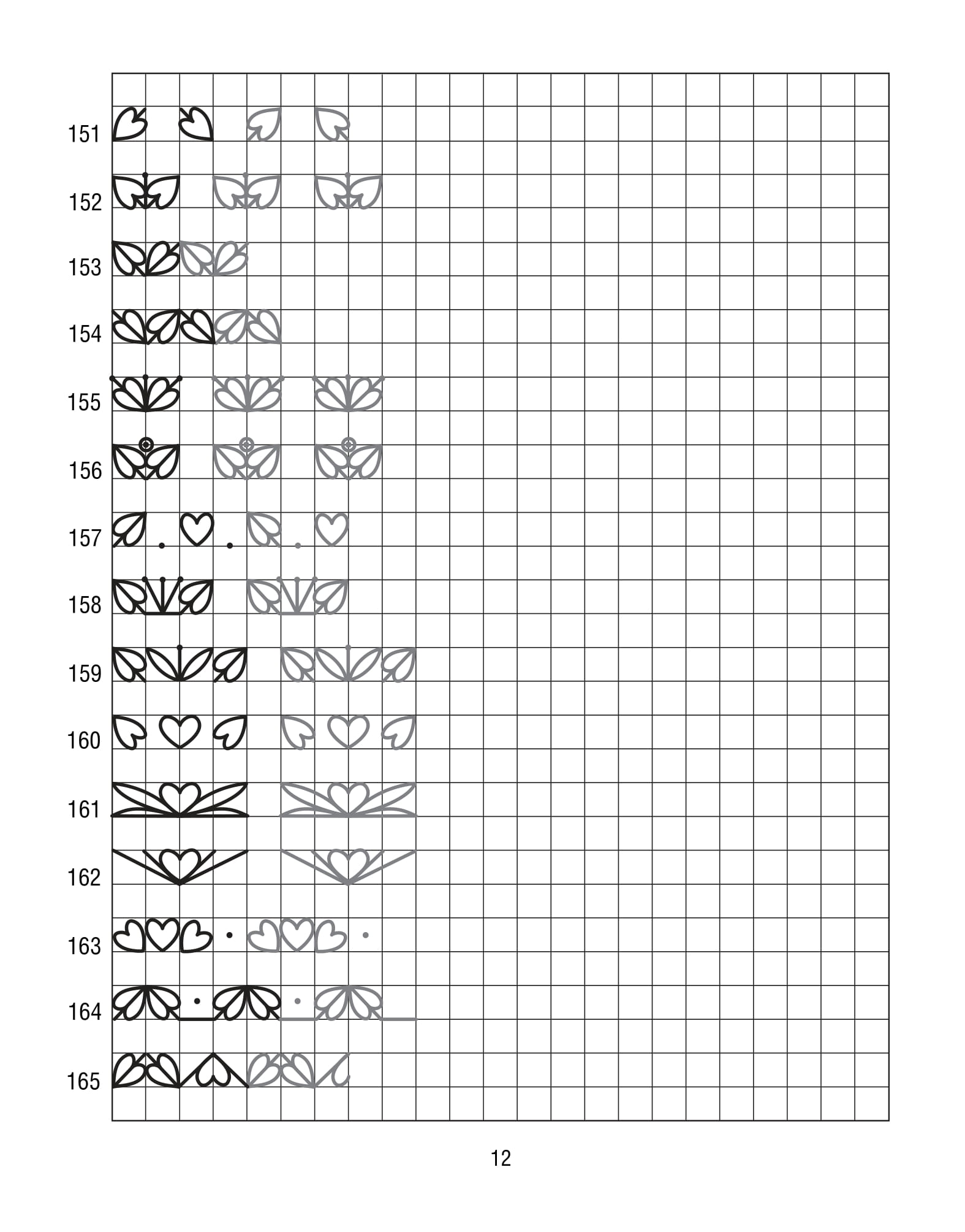 Продолжи узор по клеточкам. Нарисуй по образцу