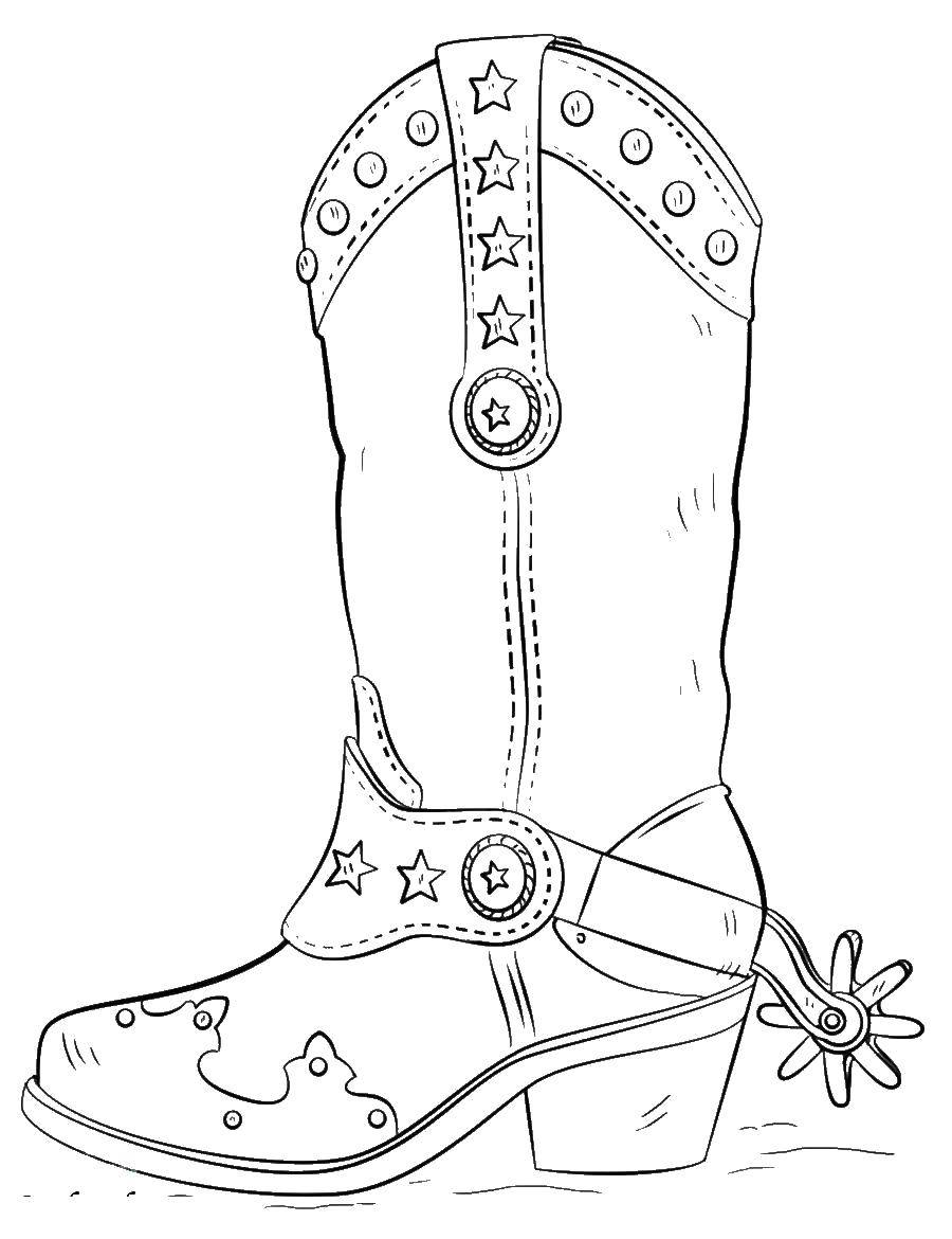 Раскраски с сапогами. Обувь. Раскраски для вырезания и раскрашивания