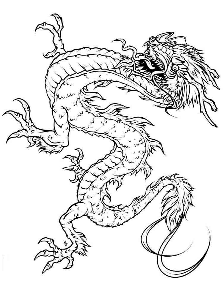 Опасные и злые драконы для мальчиков.  Скачать раскраски и распечатать онлайн
