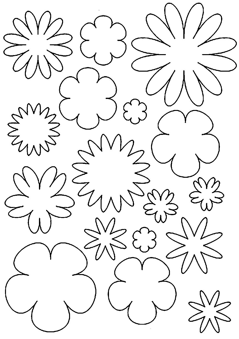 Контуры цветов для вырезания скрапбукинга поделок и аппликаций скачать беспла...