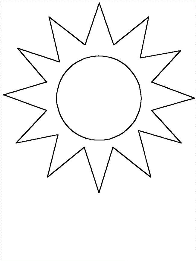 Раскраски с солнцем для вырезания. Трафареты солнца. Шаблоны для поделок