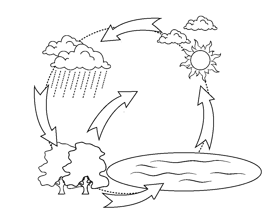 Раскраски со схемами круговорота воды в природе для занятий по раннему развит...