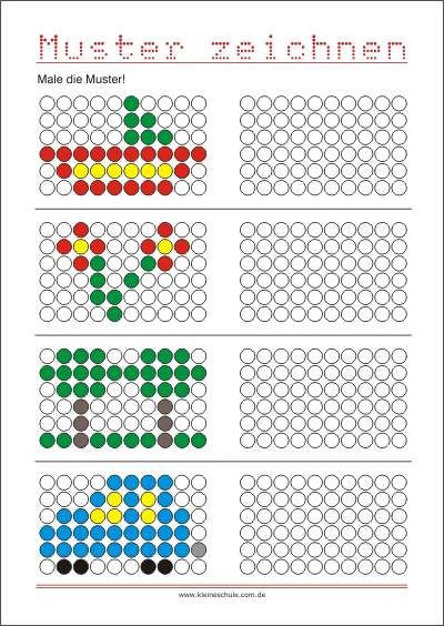 Нарисуй по образцу. Изучаем цвета. Задания на внимательность