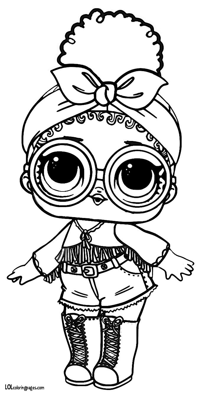 Раскраски для девочек с куклой лол Foxy, раскраски куклы Lol surprise