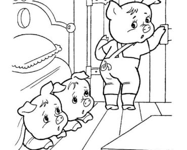 Раскраски с поросятами и волком. Три поросенка скачать бесплатно онлайн