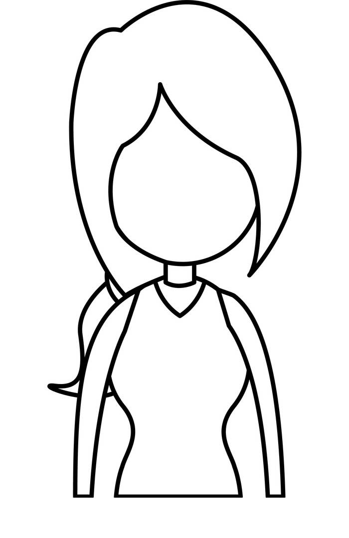 Контуры или шаблоны девочки для вырезания скачать и распечатать бесплатно онлайн