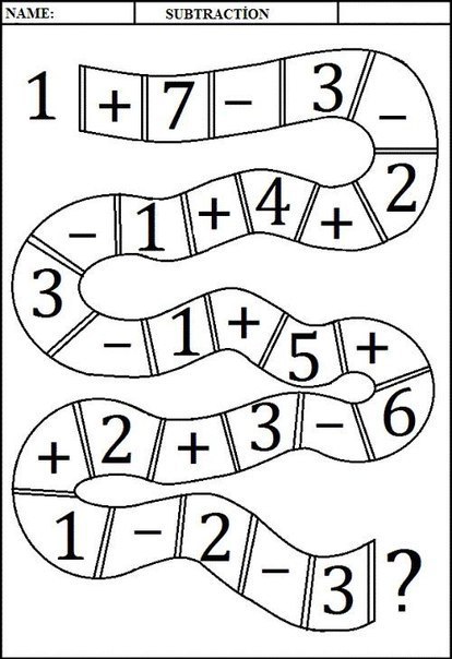 Задания на сложение и вычитание от 1 до 10