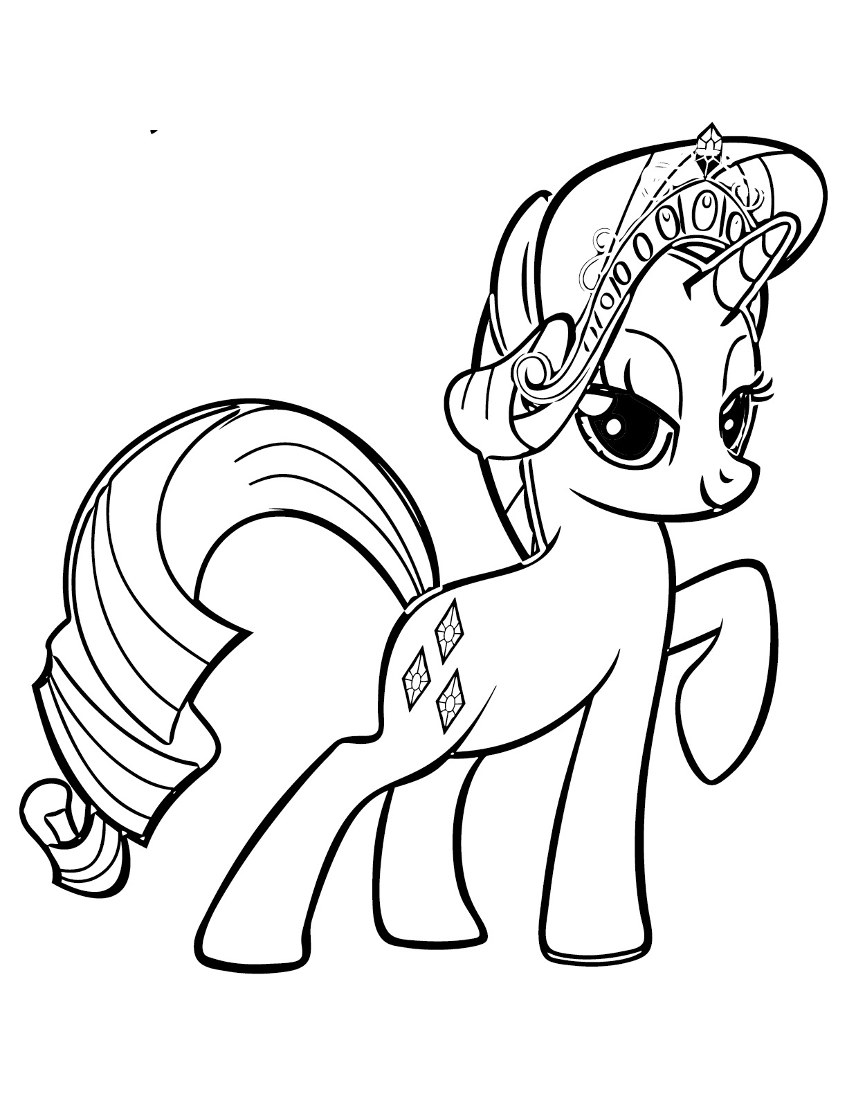 Раскраски с милыми пони единорогами для девочек