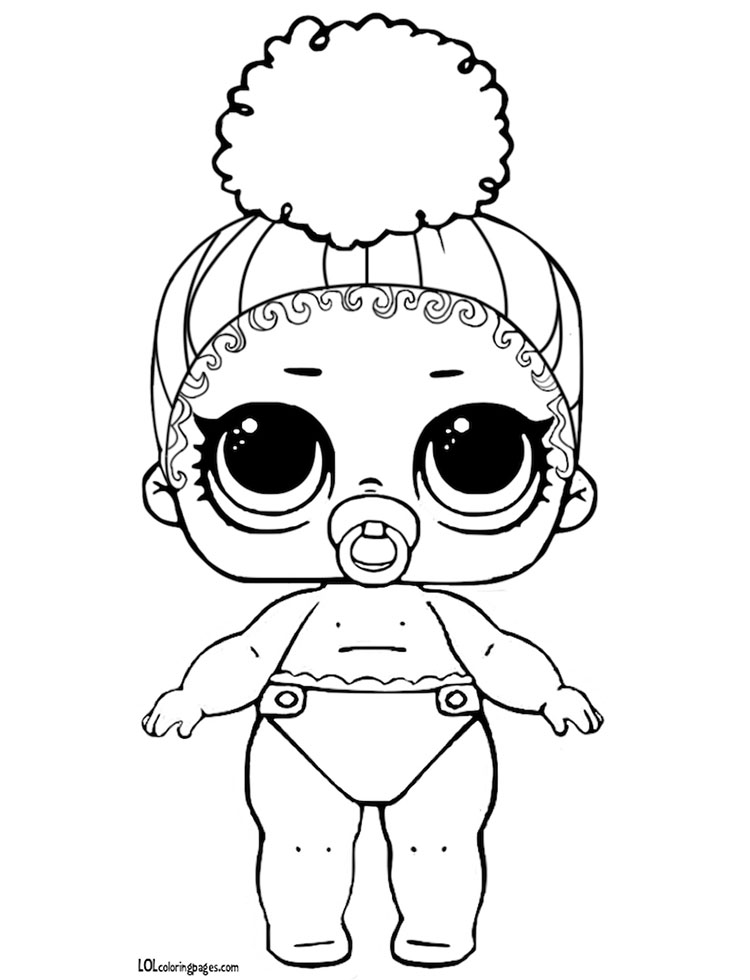 Раскраска с куклой лол Lil Foxy, раскраски куклы лол малышки