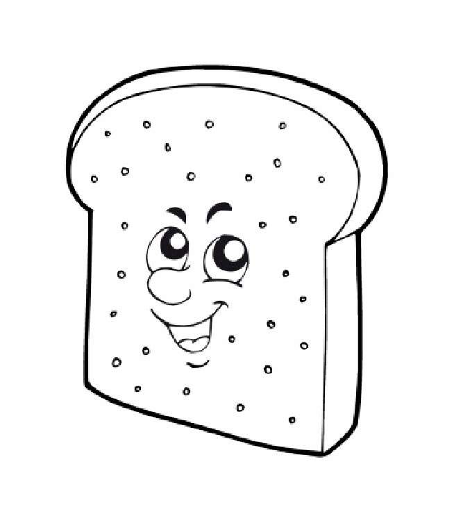 хлеб в раскрасках и ломтики хлеба. Батон