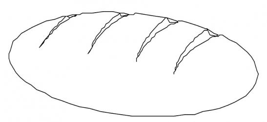 хлеб в раскрасках и ломтики хлеба. Батон