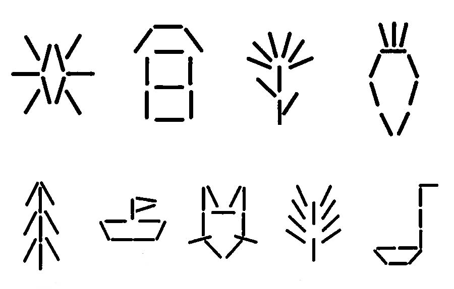 Картотека фигур из счетных палочек для развития мелкой моторики и внимательно...