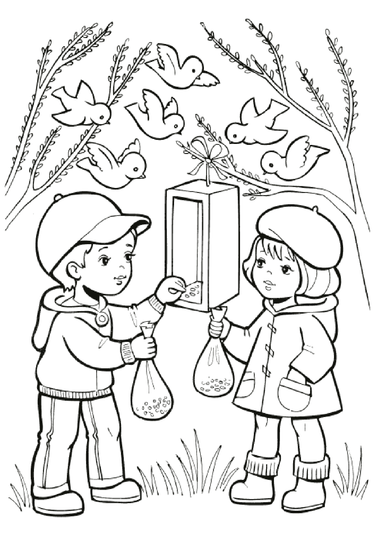 Раскраски на тему время года весна