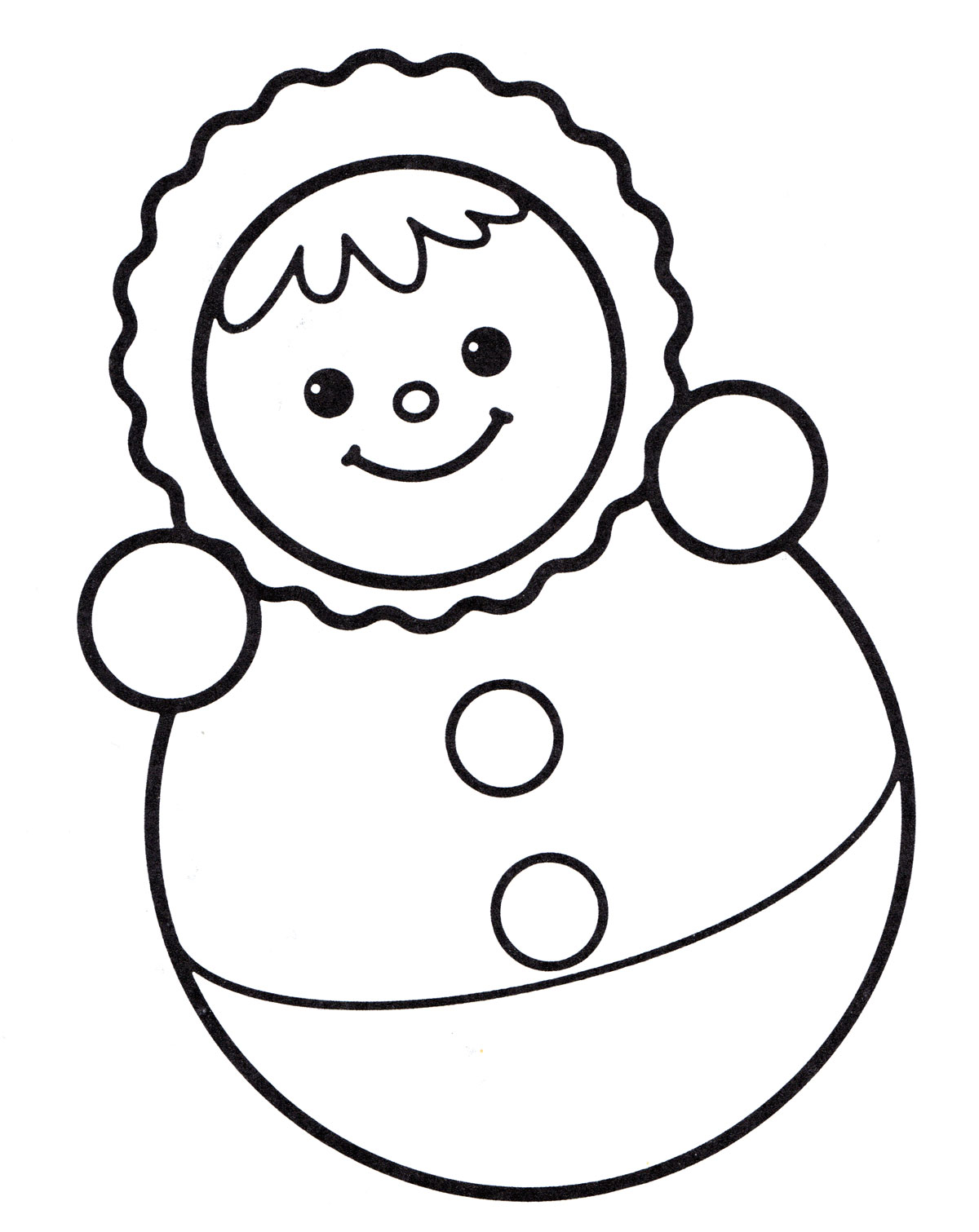 Детская раскраска неваляшка