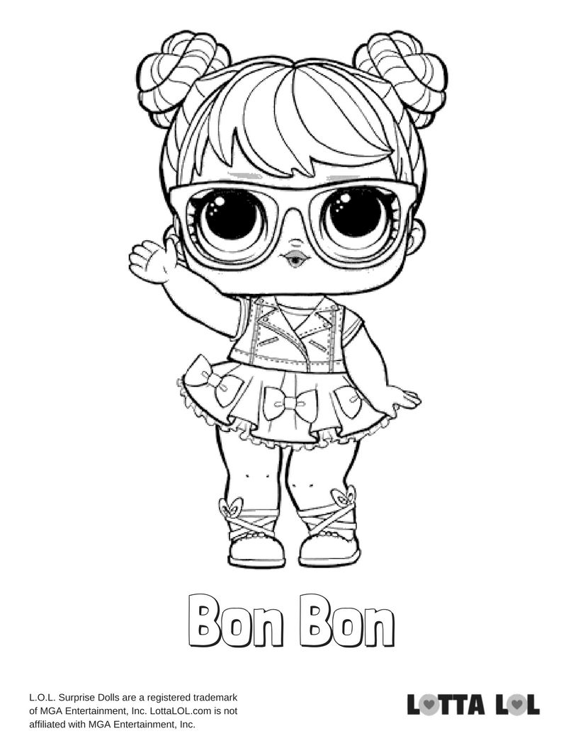 Раскраска Bon Bon кукла, раскраски лол, кукла лол бон бон   