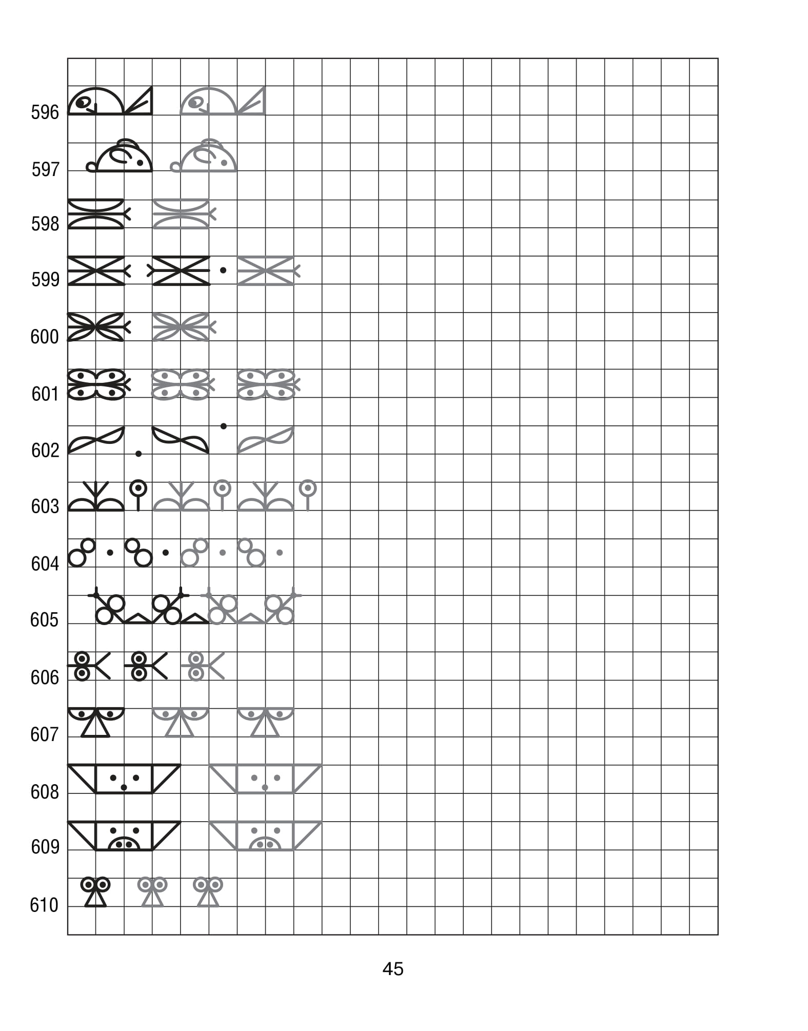 Продолжи узор по клеточкам. Нарисуй по образцу