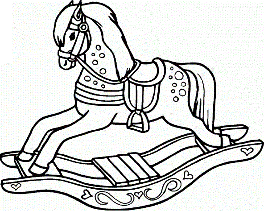 Раскраски с лошадкой качалкой и просто маленькими лошадками 